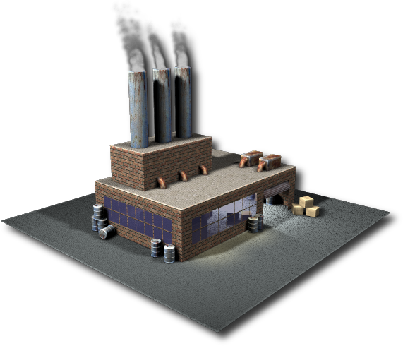 3d rendering of a factory