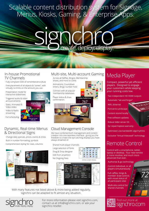 Signchro single page full colour flyer