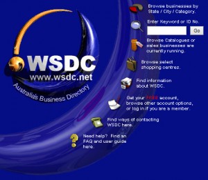 Screenshot of wsdc.net v3 homepage