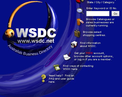 Screenshot of wsdc.net v3 homepage