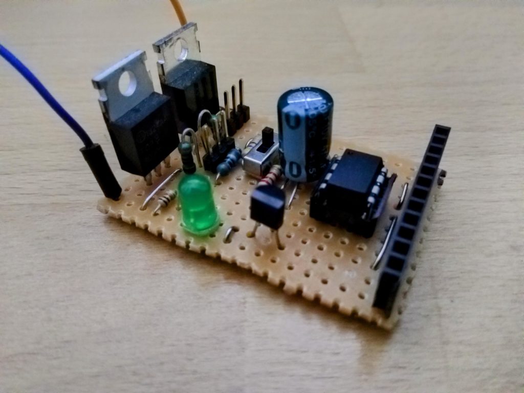 ATTiny85 circuit with an LM317 and MOSFET