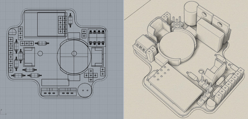 3D PCB board with room for AAA, Coun Cell, ESP8266, ATTiny85