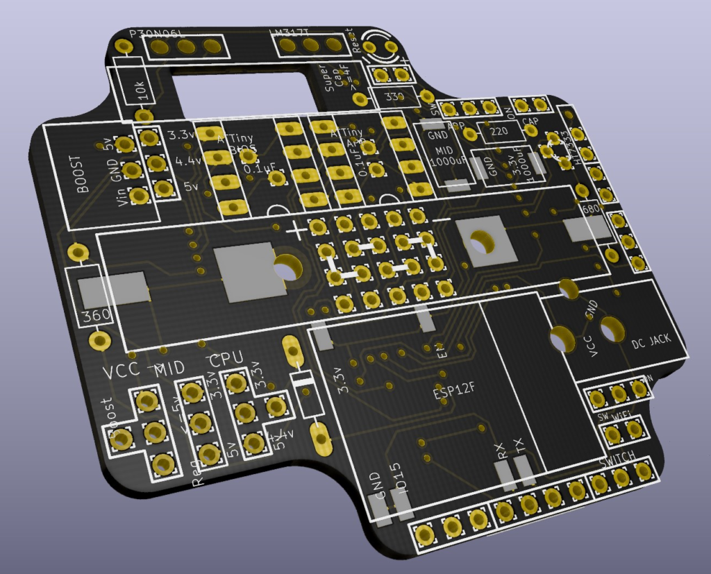 3D rendering of the ResourciBoard Circuit board