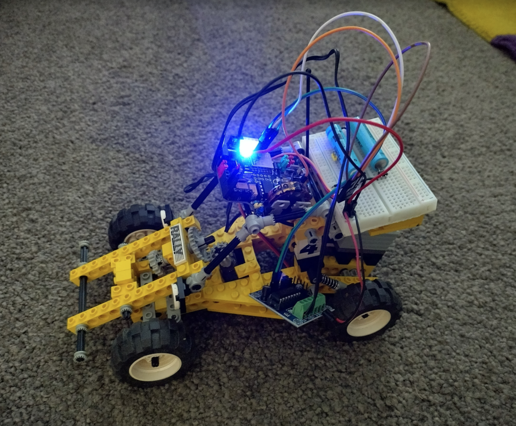 My 30 year old Lego Technic rally kit controlled by an ATTiny85 / ESP32 websocket!