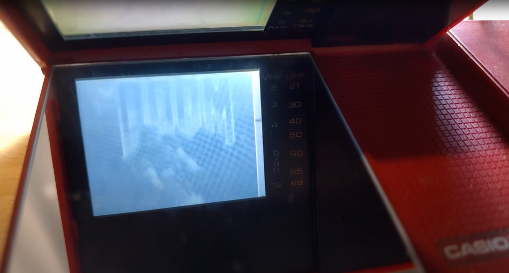 Doom on a Casio TV-21 / Realistic Pocketvision 2 from the 1980s
